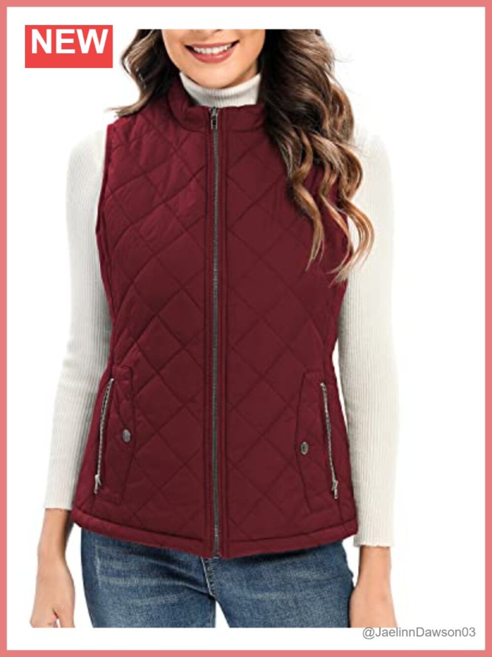 Women's Quilted Puffer Vest Lightweight Sleeveless Gilet with Pockets
